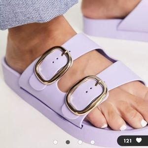 Purple slide footbed sandals